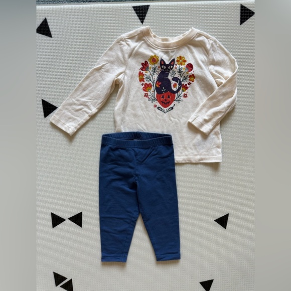 Old Navy|Baby girl cute outfit,Cat Halloween & Pumpkin long sleeve & leggings••• - Picture 2 of 6